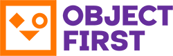 Objectfirst logo in orange and purple colors